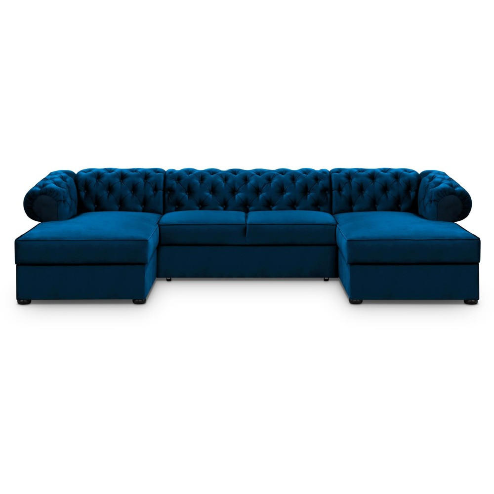 Thumbnail - Beautysofa Wohnlandschaft, Dunkelblau, Textil, 348x81x174 cm, Wohnzimmer, Sofas & Couches, Wohnlandschaften, Wohnlandsch...