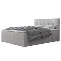 BOXBETT RENZO 140/200 cm mit Matratze und Topper, Grau - Grau, Holzwerkstoff/Textil (140/200cm) - Idohome