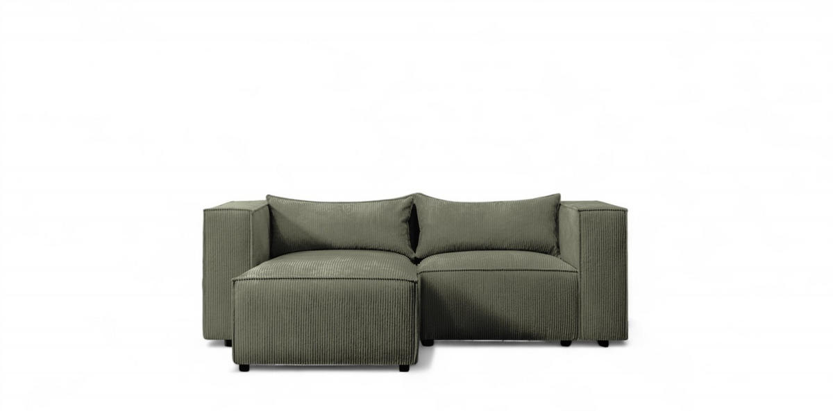 ECKSOFA Nevio Xs - Grün, Holzwerkstoff/Textil (185/210cm) - Fun Möbel