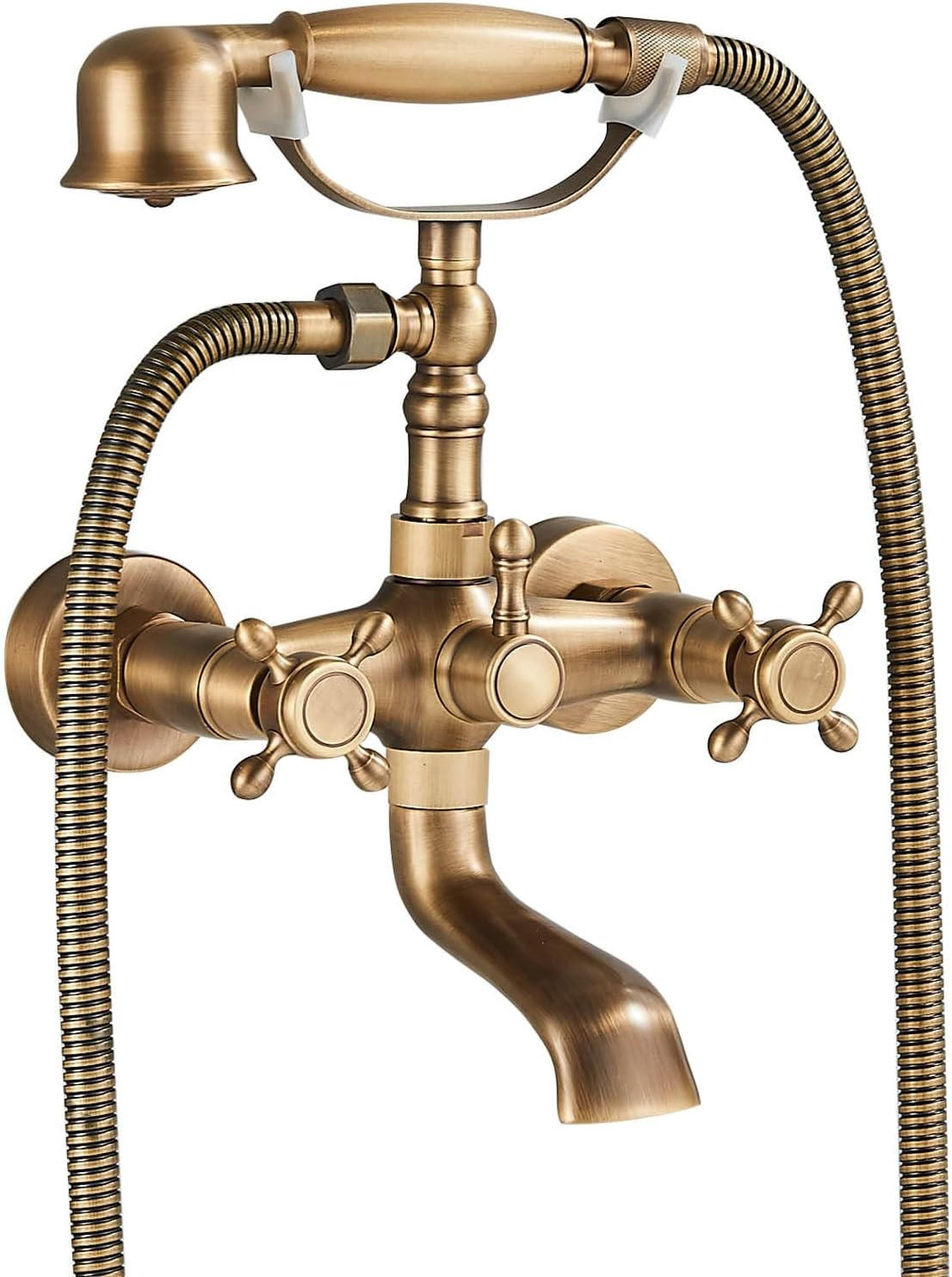 BADEWANNENARMATUR Antik Bronze 1,5 m Messing - Goldfarben, Metall (15/31/21cm) - TVTIUO