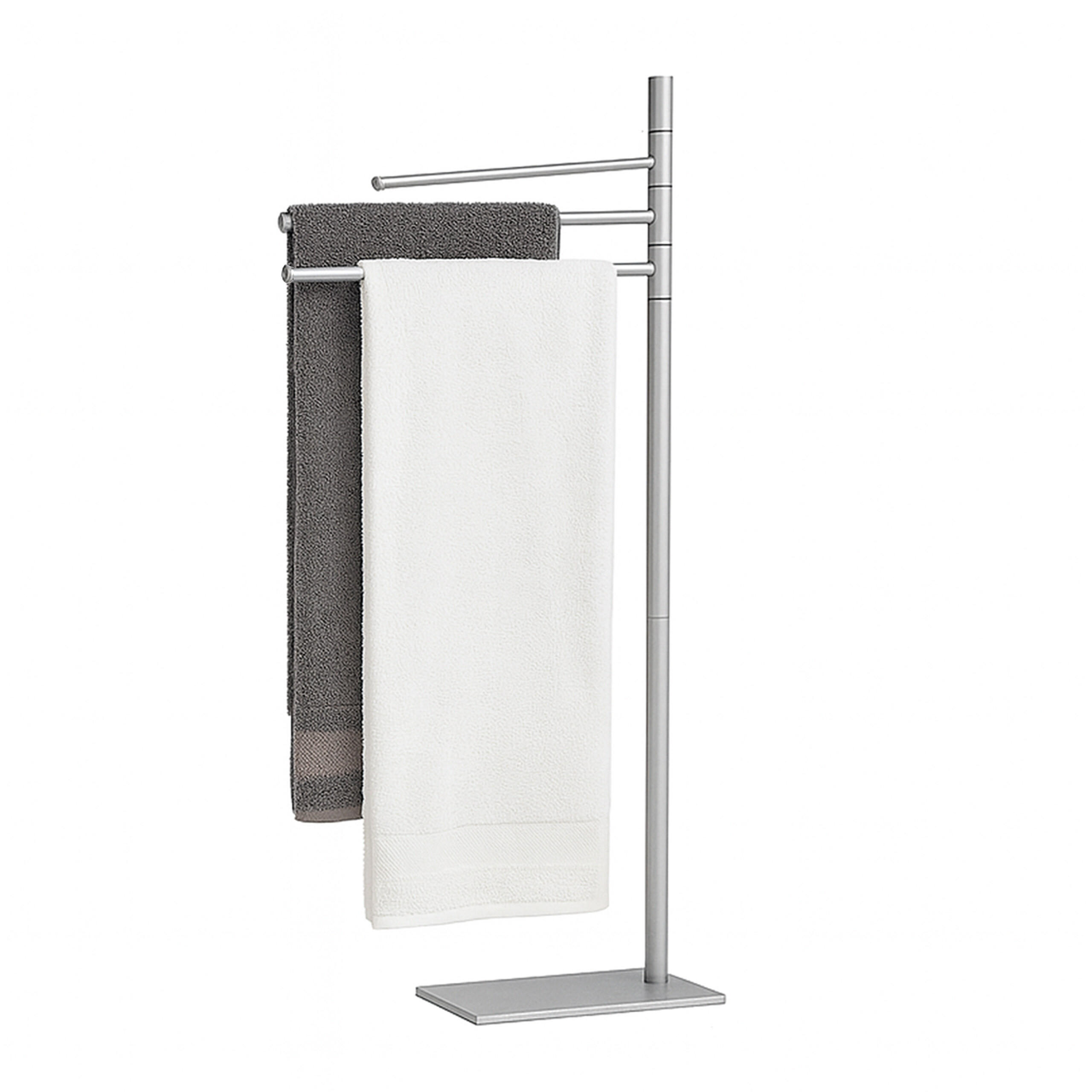 HANDTUCHSTÄNDER - Silberfarben, Textil/Metall (33.5/83/14cm) - Relaxdays