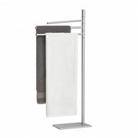 HANDTUCHSTÄNDER - Silberfarben, Textil/Metall (33.5/83/14cm) - Relaxdays