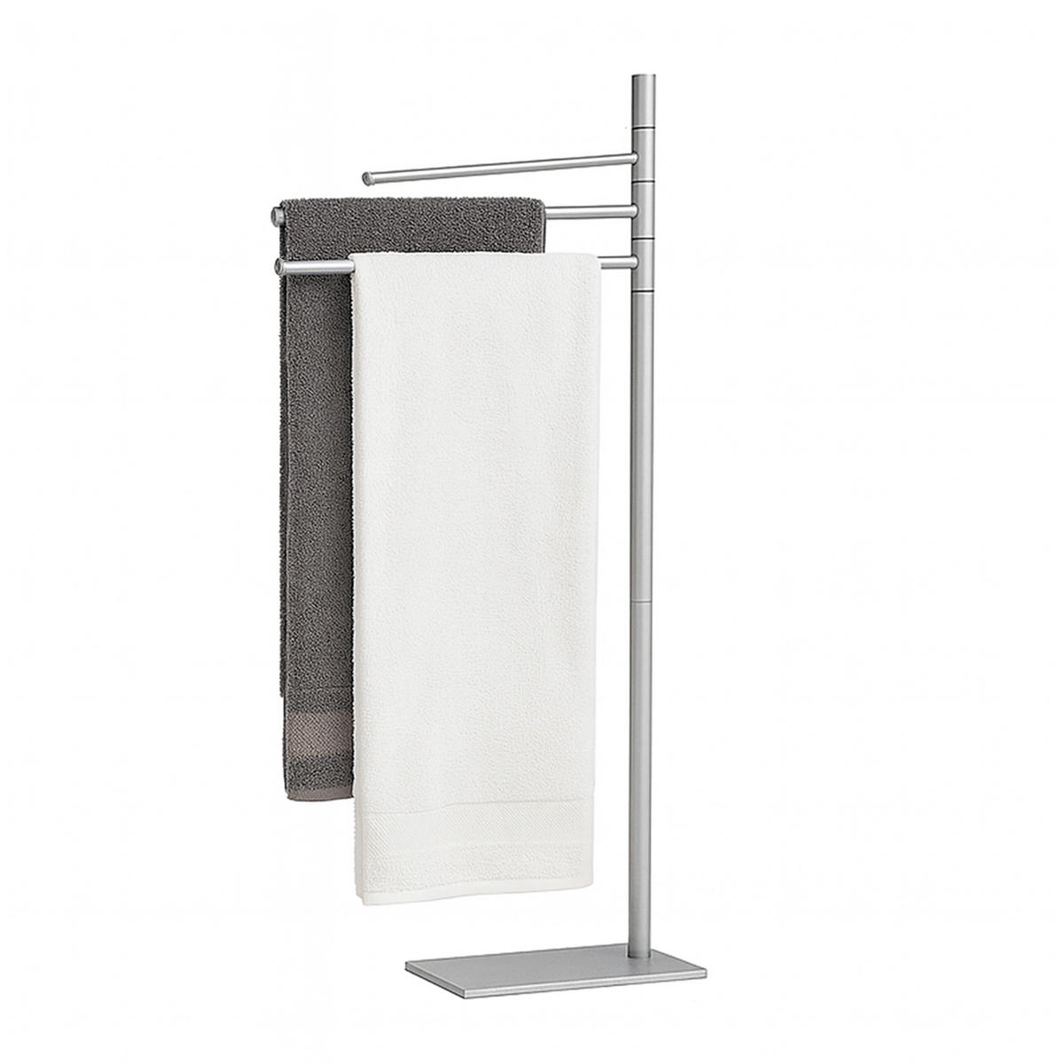 HANDTUCHSTÄNDER - Silberfarben, Textil/Metall (33.5/83/14cm) - Relaxdays