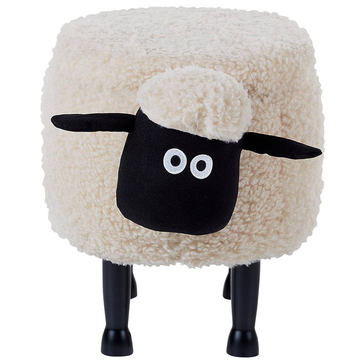 HOCKER Sheep 35/55/40 cm - Beige, Kunststoff/Textil (55/40/35cm) - Beliani