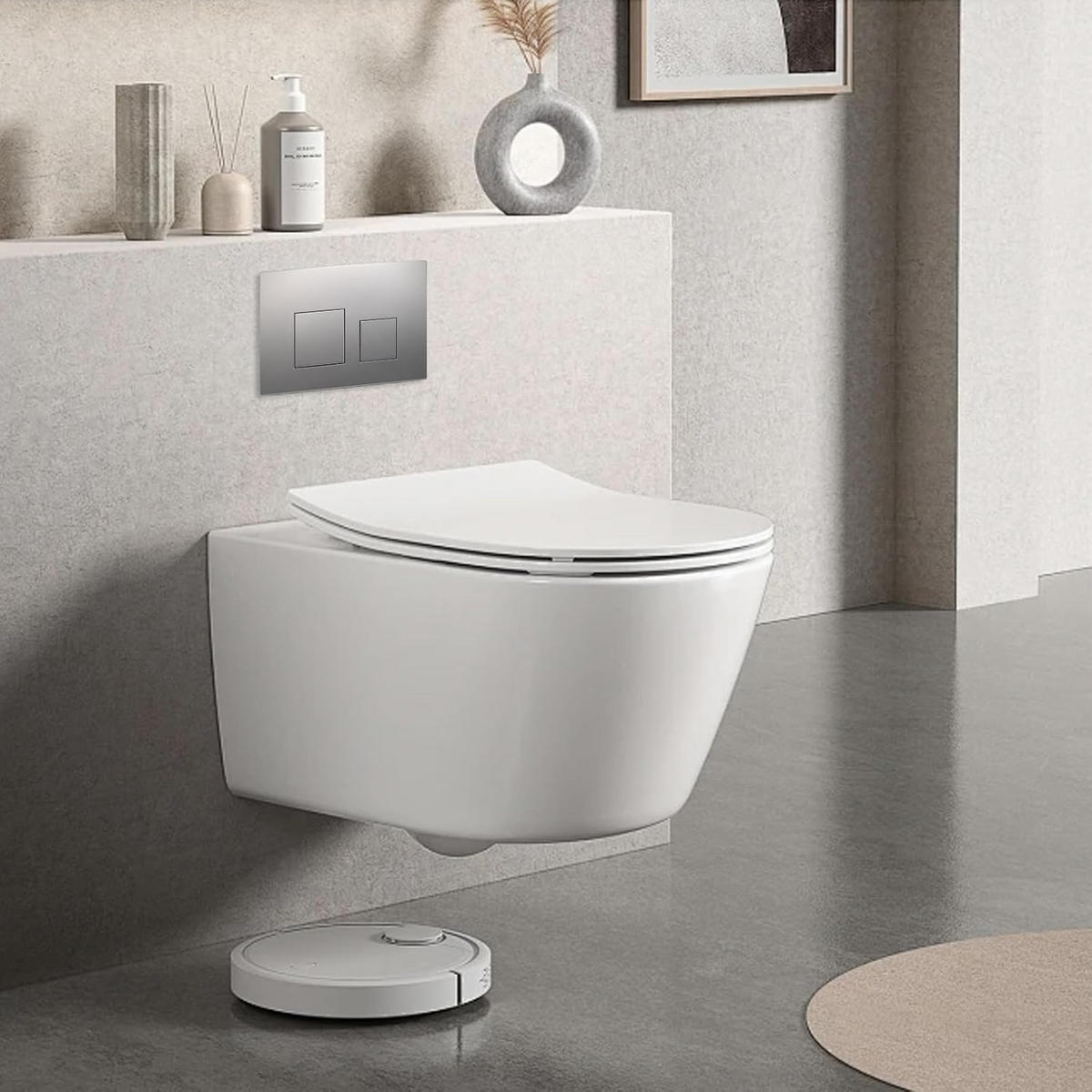 WC-SPÜLTASTE – Kompatibel mit Geberit Sigma 01, 20, 30 und UP300/320 Spülkästen – Silber - Silberfarben, Metall (30.8/5.5/15.5cm)