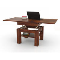 COUCHTISCH quadratisch aufklappbar höhenverstellbar 70/75/69 cm - Nussbaumfarben, Holzwerkstoff (75/70/57cm) - designimpex