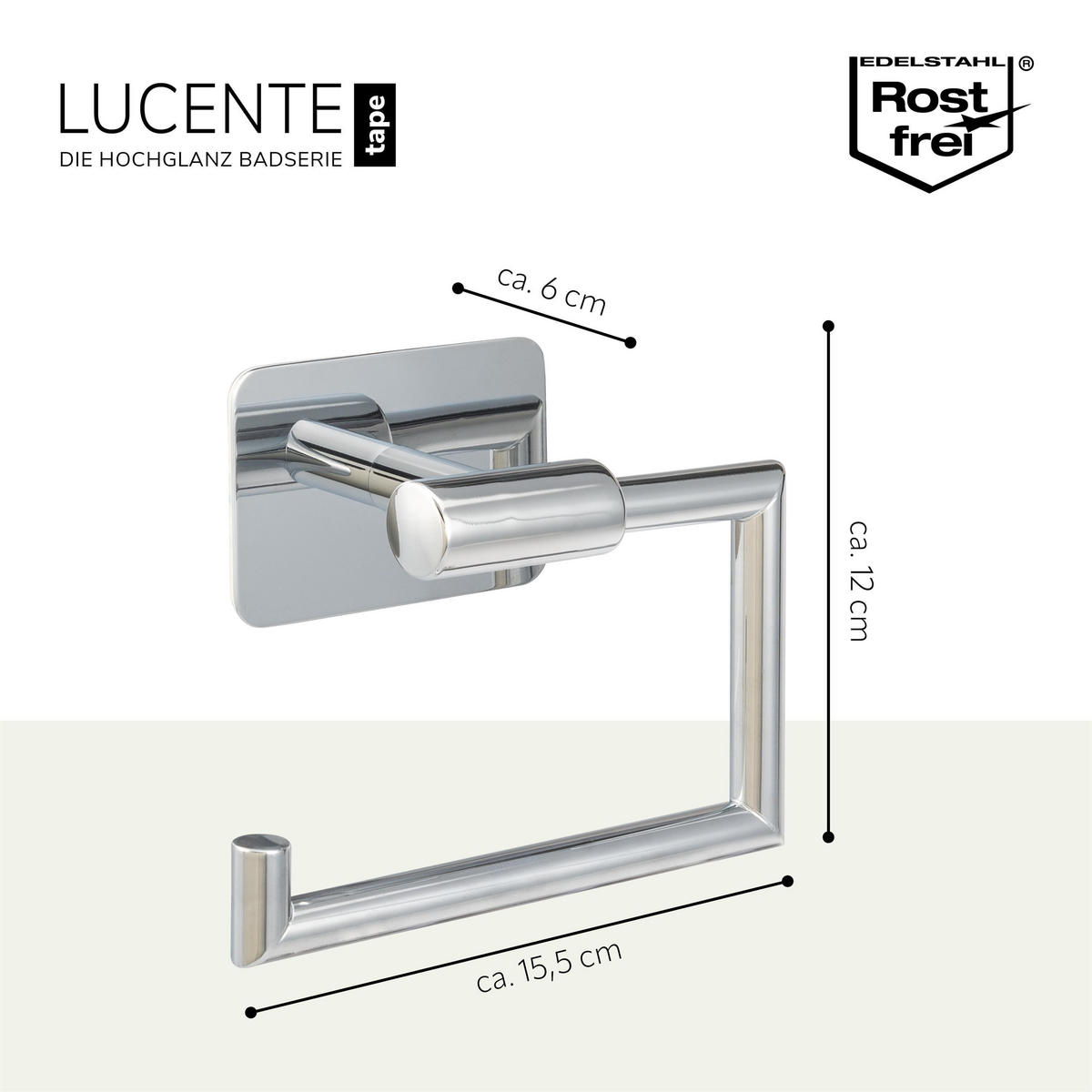 TOILETTENPAPIERHALTER LUCENTE TAPE - Chromfarben, Metall (15.5/12/6cm) - bremermann