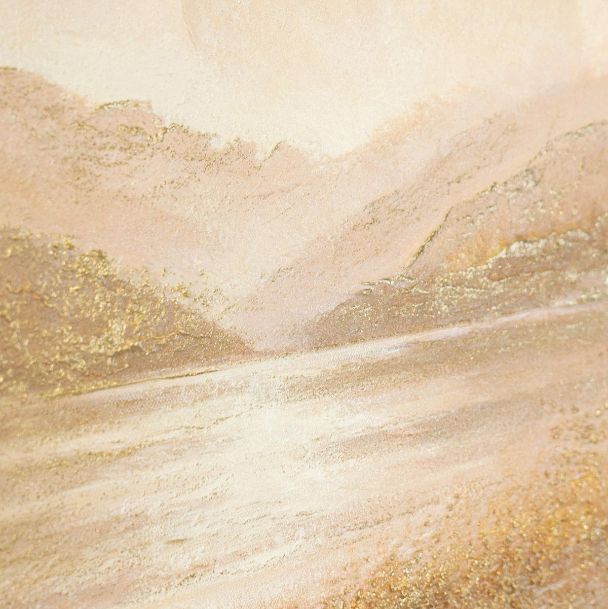 GEMÄLDE Warmer Horizont Schattenfugenrahmen Eichefarben 70x50 cm - Eichefarben, Holz (70/50cm) - YS-art gallery