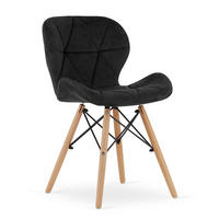 STUHL AMATRICE 1 Stück, Schwarz, mit Samtstoff gepolstert - Schwarz, Holz/Textil (48/74/53cm) - Komodee