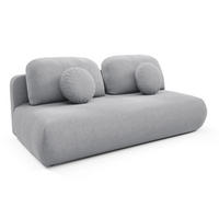 SCHLAFSOFA OTO, Sofa mit Schlaffunktion und Bettkasten, Farbe: Grau, Velourstoff - Grau, Textil (206/90/92cm) - Sepro Meble