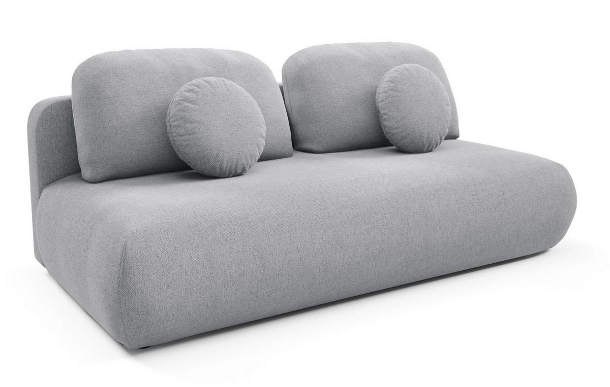 SCHLAFSOFA OTO, Sofa mit Schlaffunktion und Bettkasten, Farbe: Grau, Velourstoff - Grau, Textil (206/90/92cm) - Sepro Meble