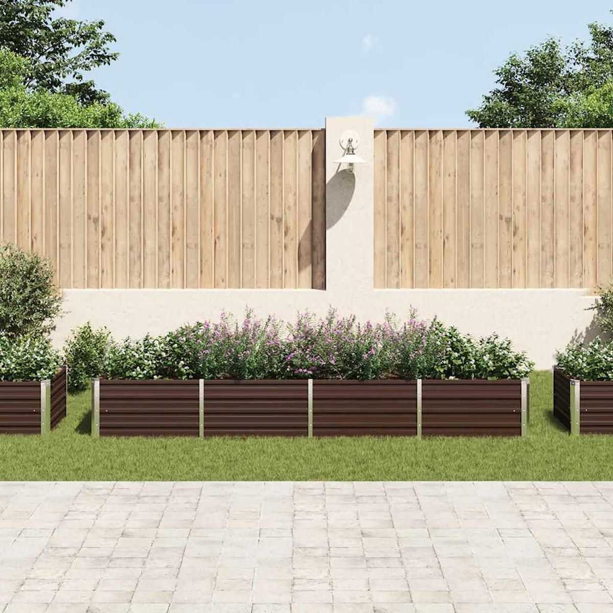 HOCHBEET für Garten OSKAR Braun 320x80x45 cm Metall - Braun, Metall (320/45/80cm) - DELUKE