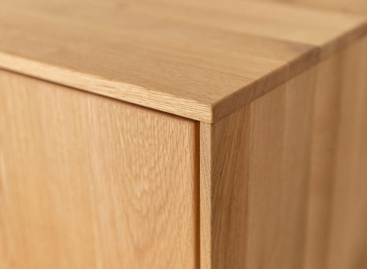 KOMMODE Tirano Eiche Natur / Lamellen schwarz 154 / 39 / 84cm - Eiche Bianco/Eichefarben, Holz/Metall (154/84/39cm) - Feldmann-Wohnen