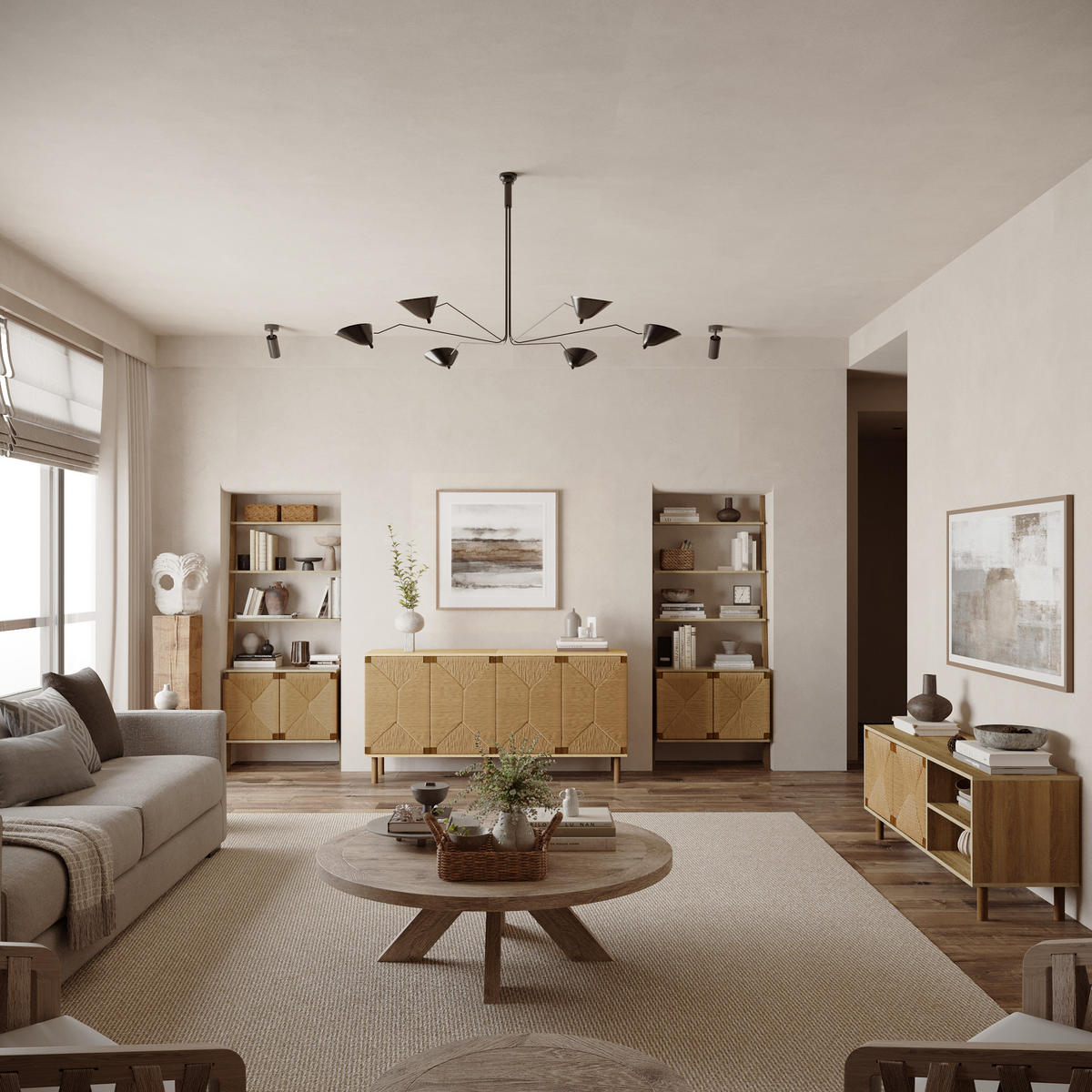 SIDEBOARD Wohnzimmer im modernen Vintage-Stil, Holz mit 2 Türen | B80 x T40 x H80 cm - Braun, Holz (80/80/40cm) - Hometopia