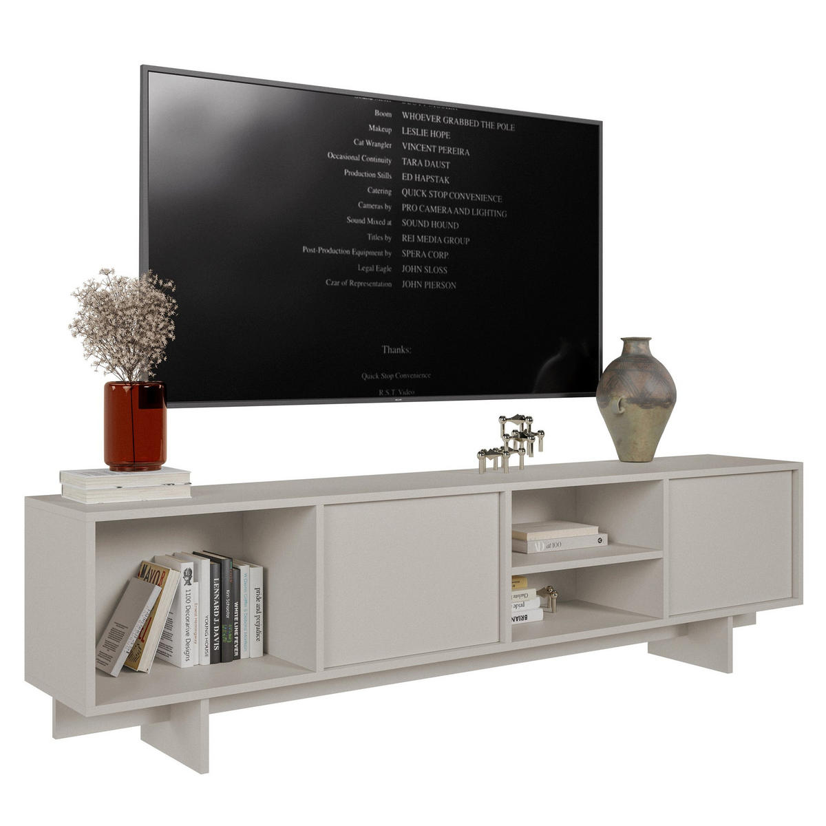 TV-STOLEK Sanva Kašmír 200 cm - kašmírová, kompozitní dřevo (200/55/35cm) - Selsey