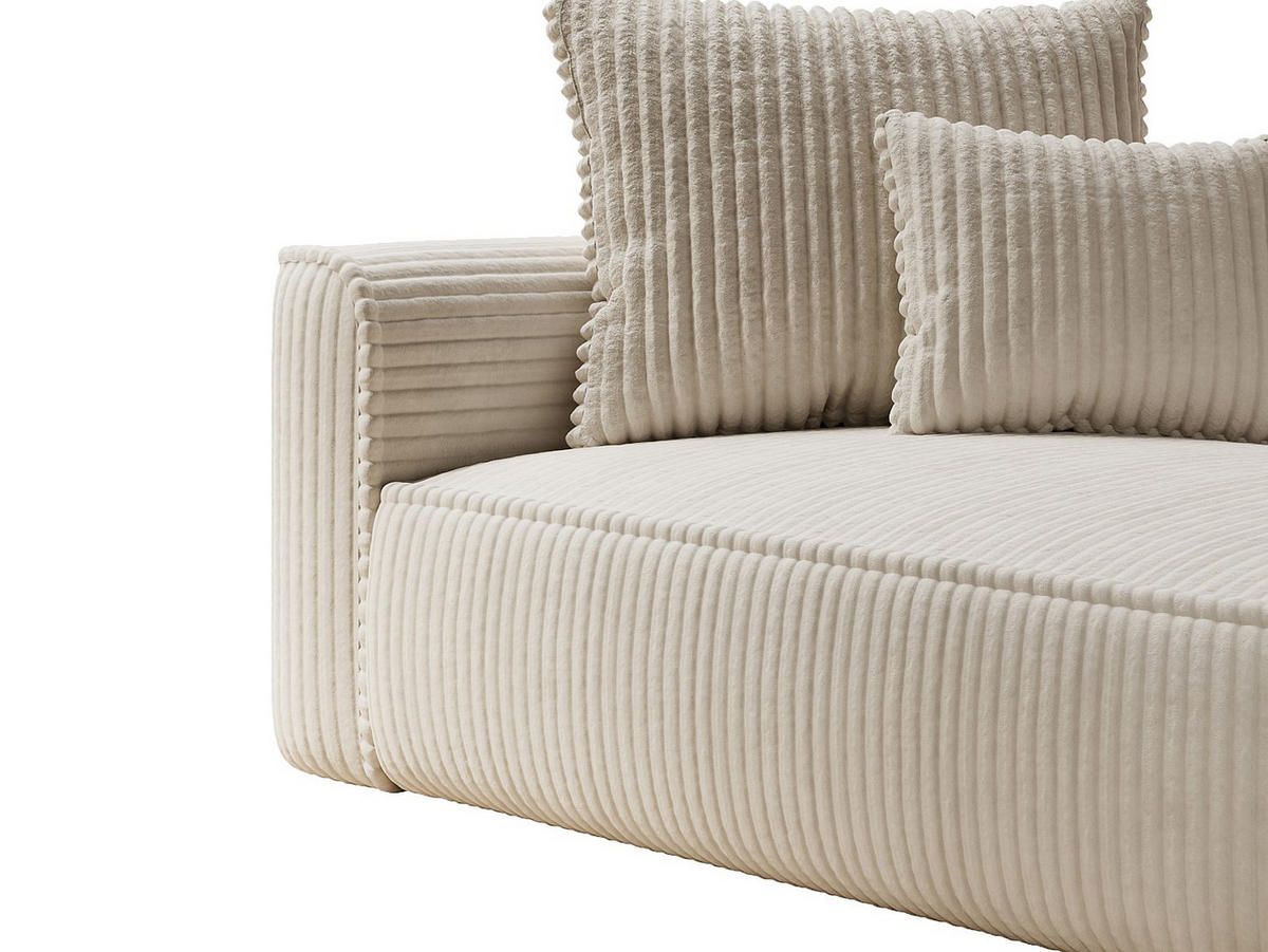 RECAMIERE ohne Schlaffunktion - 1 Person - samt - beige Pineta - Beige, Textil (180/67/115cm) - Vente-Unique