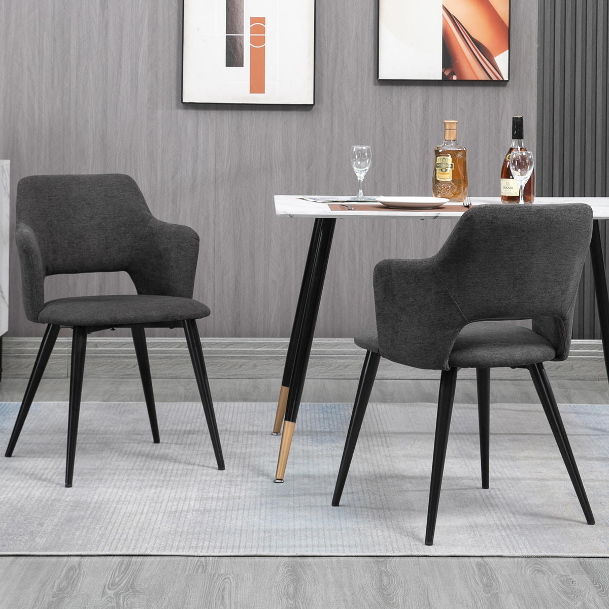 ARMLEHNSTUHL mit Stoffbezug Grey - Grau, Textil (46/81/45cm) - Meubles Cosy