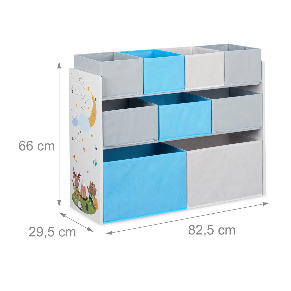 KINDERREGAL - Multicolor, Holzwerkstoff/Kunststoff (82.5/66/29.5cm) - Relaxdays