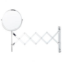 WANDSPIEGEL mit Ausziehfunktion 19 cm Silber Yvelines - Silberfarben, Metall (5/57/36cm) - Beliani