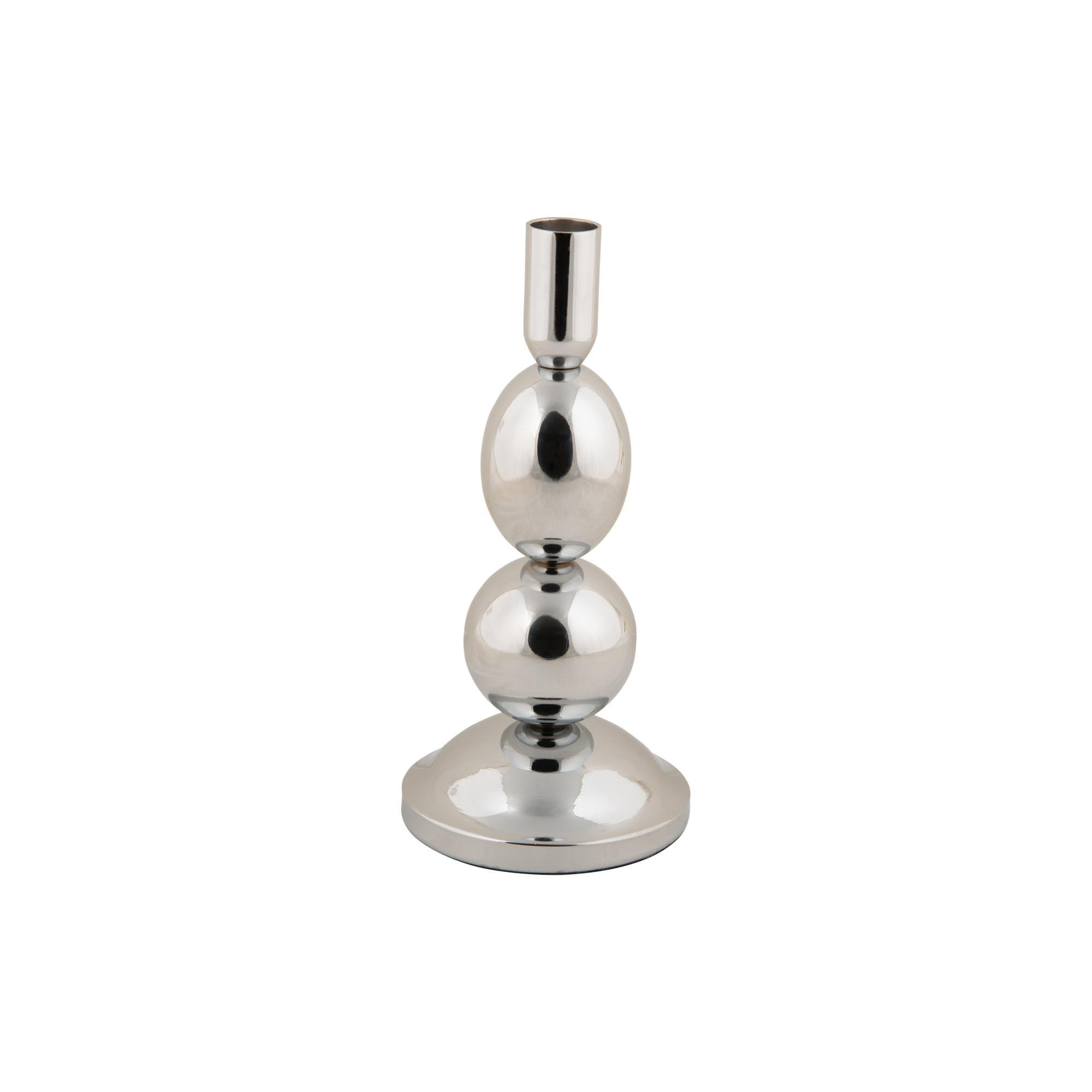 KERZENLEUCHTER Dazzle Medium Silber 10/10/21 cm - Silberfarben, Metall (10/21/10cm) - Present Time