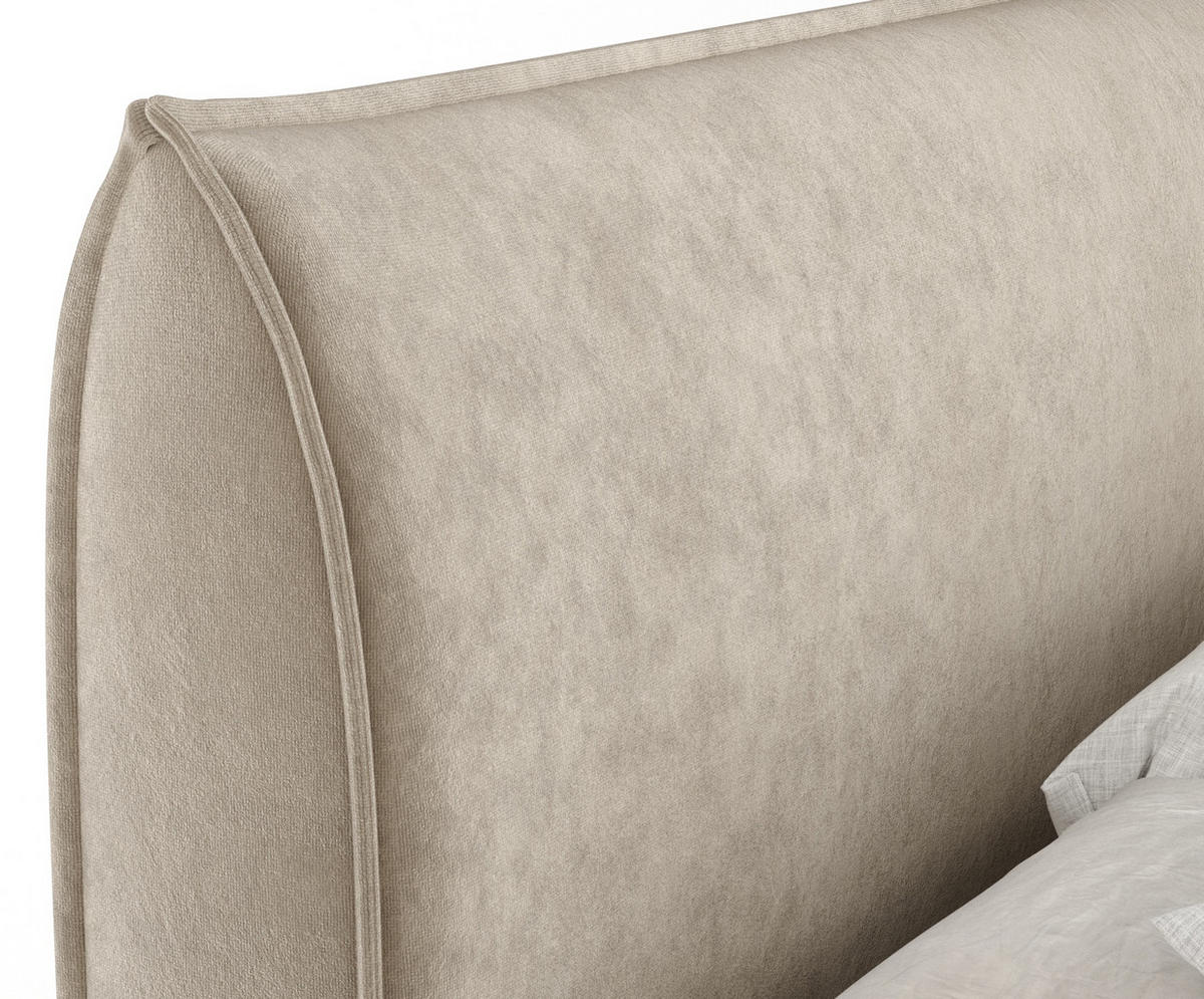 BOXSPRINGBETT Chermin Beige 200/200 cm mit Latex-Topper - Beige/Silberfarben, Holz/Holzwerkstoff (200/200cm) - Maison de Reve