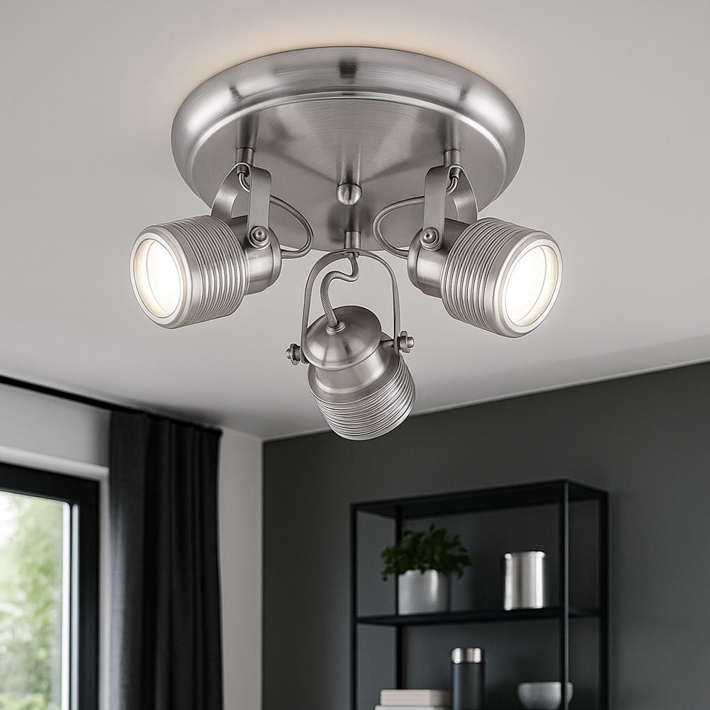 Thumbnail - Wofi Led, Silber, Metall, 15x25x25 cm, Lampen & Leuchten, Innenbeleuchtung, Deckenleuchten