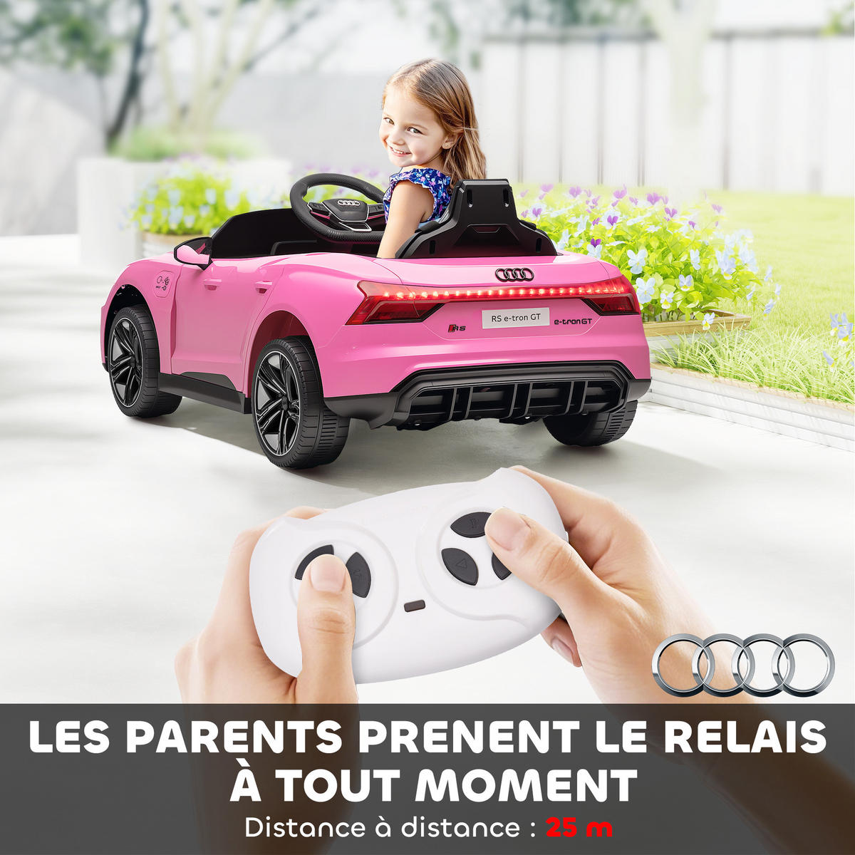 ELEKTRO-KINDERAUTO DE-13059 Fernbedienung Rosa - Pink, Kunststoff (103/58/41cm) - ComfortXL