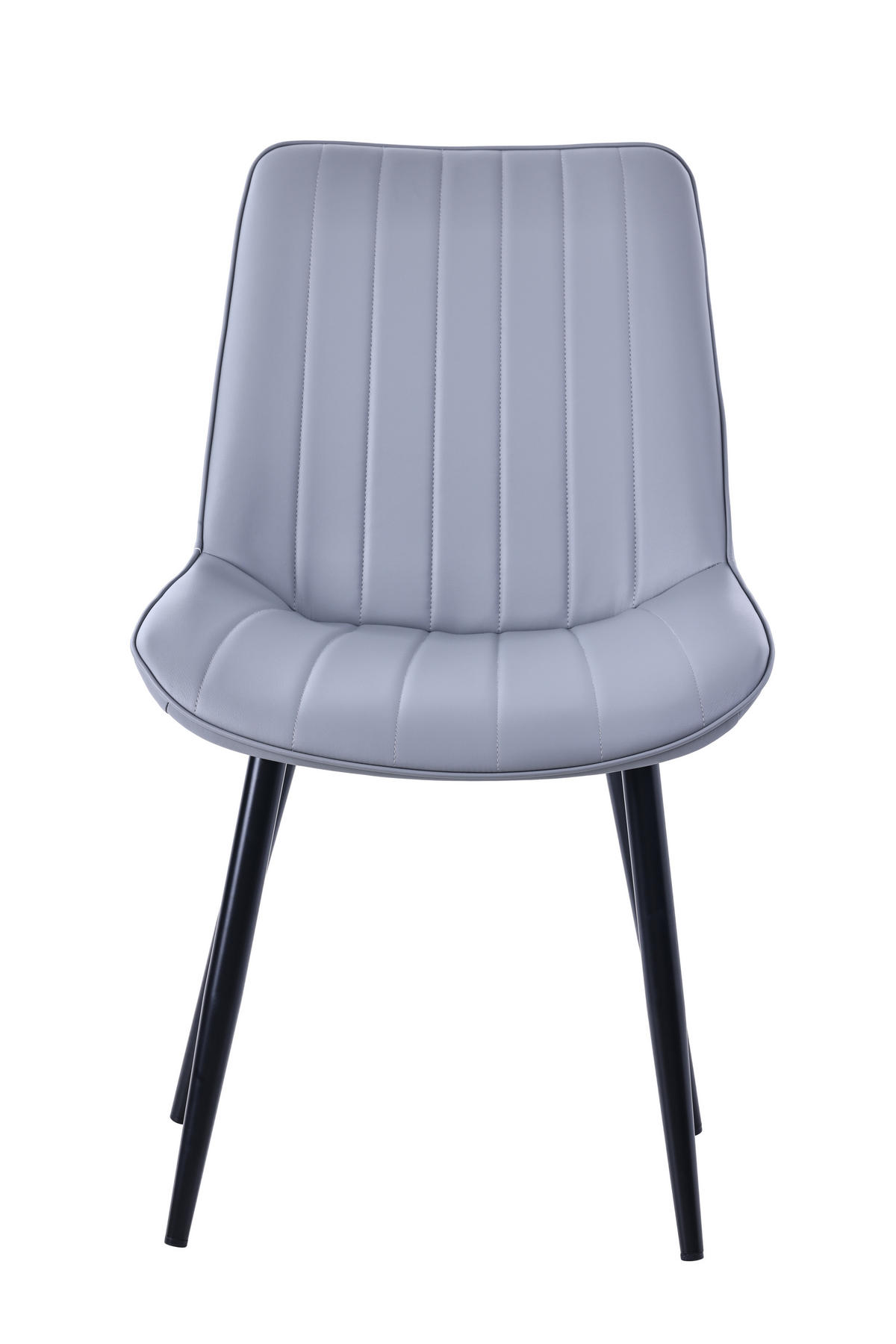 STUHL-SET 2 Stück aus Kunstleder in Modernem Stil-YZ1 - Dunkelgrau, Textil/Metall (53/88/62.5cm) - HOMAVO
