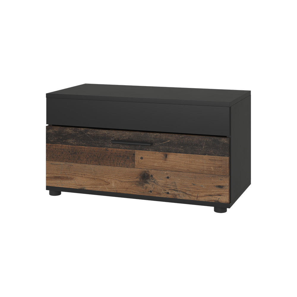 Vicco SKŘÍŇKA DO OBÝVACÍHO POKOJE Berno Černá/starý styl 70.8 x 38.9 cm s výklopnými dveřmi