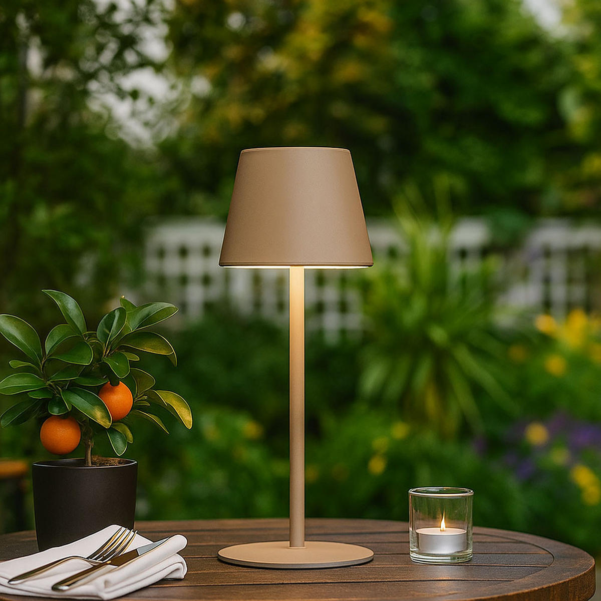 LED TISCHLEUCHTE Cosenza Grau-Braun - Braun, Metall (12/12/38cm)