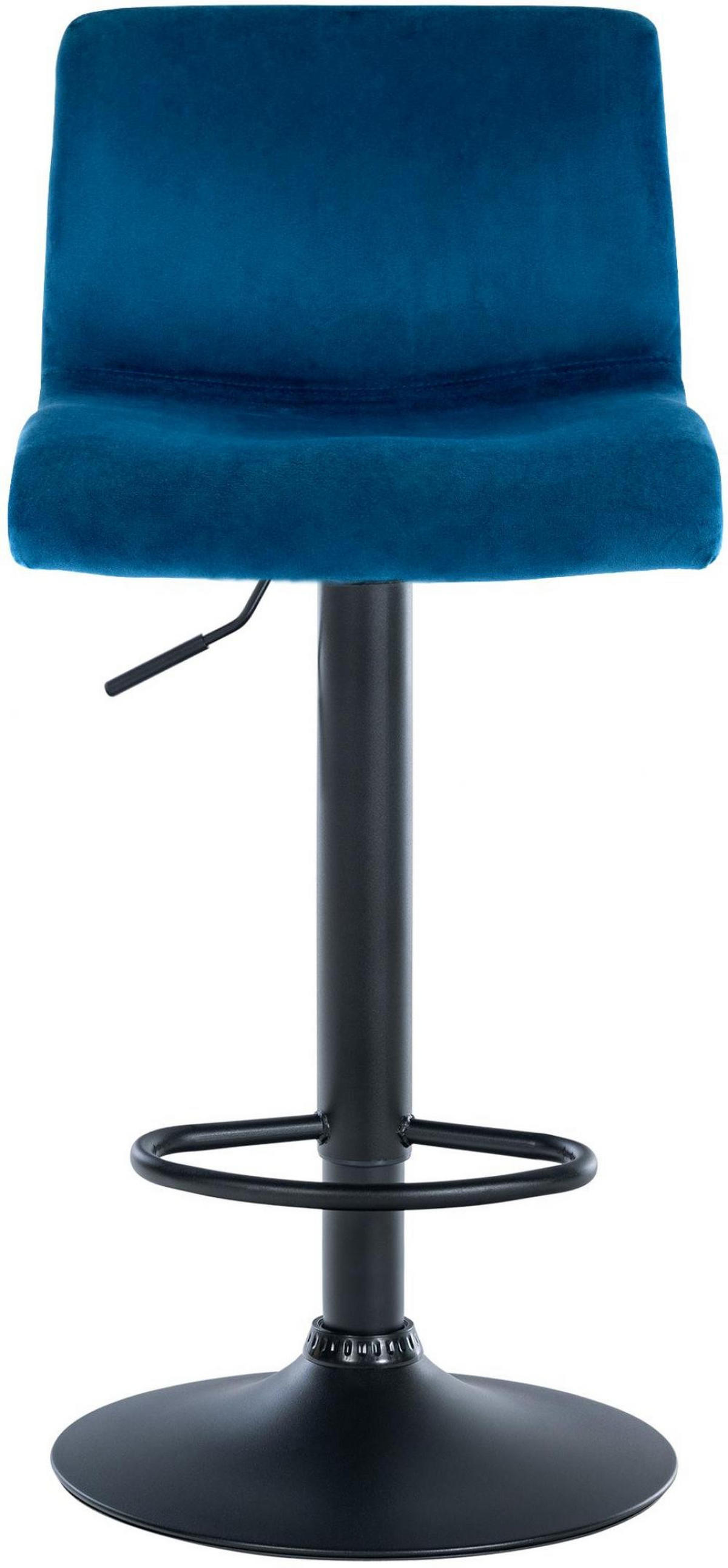 BARHOCKER Samt Blau - Blau, Textil (39/83/36cm) - CLP