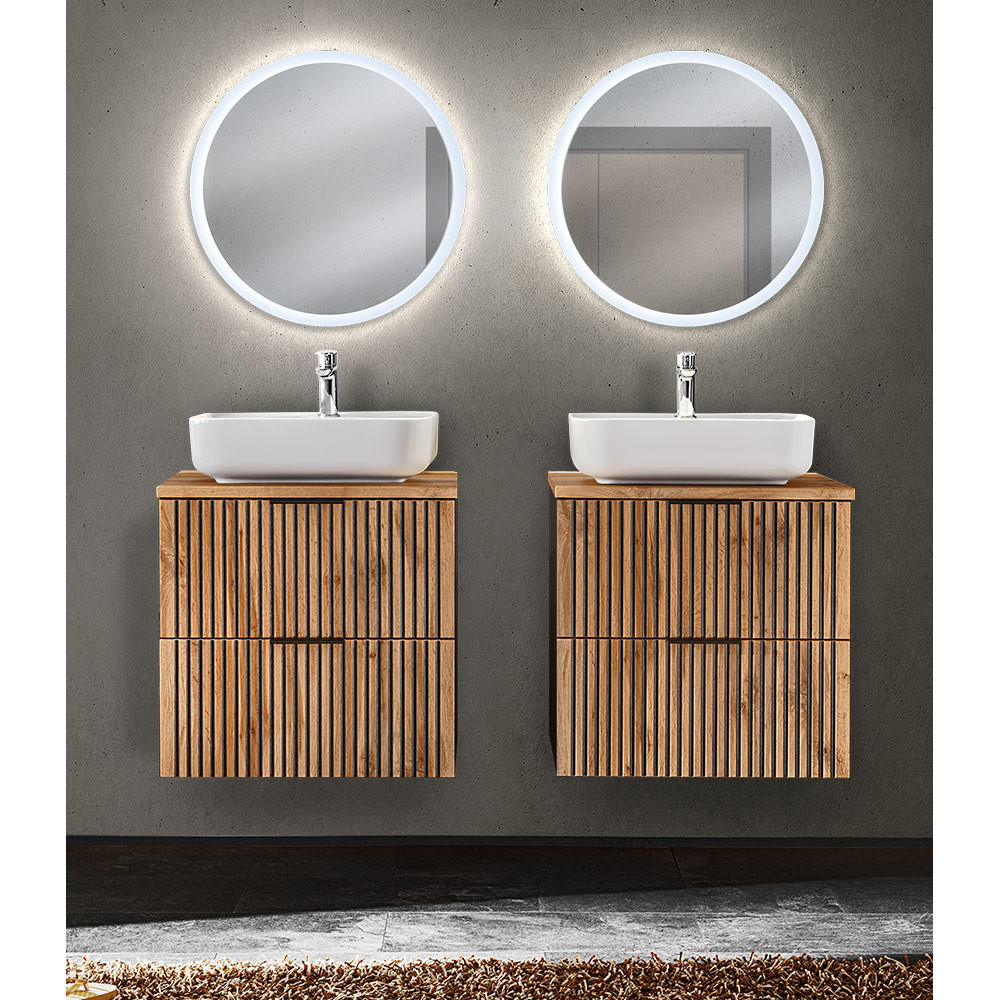 BADMÖBEL-SET 4-TLG. Xanten-56 - Braun, Holzwerkstoff (140/200/47cm) - Lomado