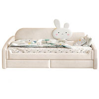 KINDERBETT mit 2 Schubladen und LED 90x200 cm Samt Beige - Beige, Holzwerkstoff (90/200cm) - Beauniv
