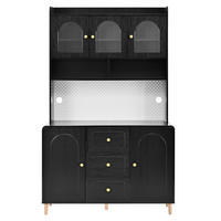 BUFFETSCHRANK Bar Schwarz 140/40/190 cm - Schwarz, Holz (120/190/40cm) - PANGIVO