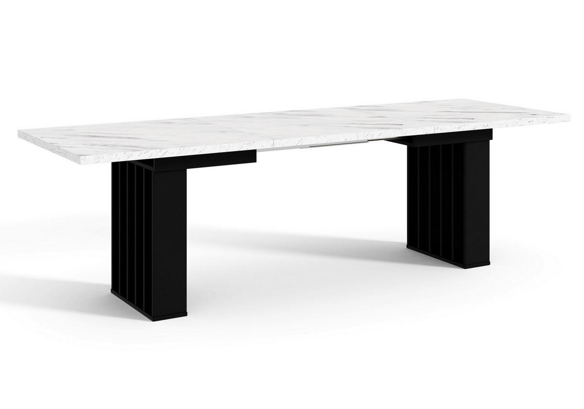 ESSTISCH MARDIS Ausziehbar 160 - 240 / 80 x 75 cm - Schwarz/Weiß, Holz (160/80/75cm) - MASSENO