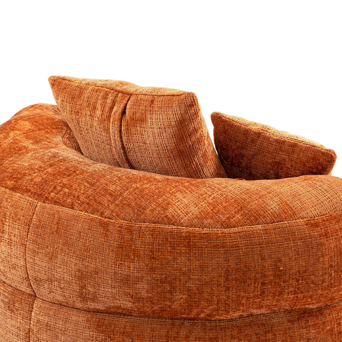 SITZSACK Chenille, Sofa mit 3 extra Kopfkissen,Chenille,Orange - Orange, Textil (108/52/108cm) - LVHOM