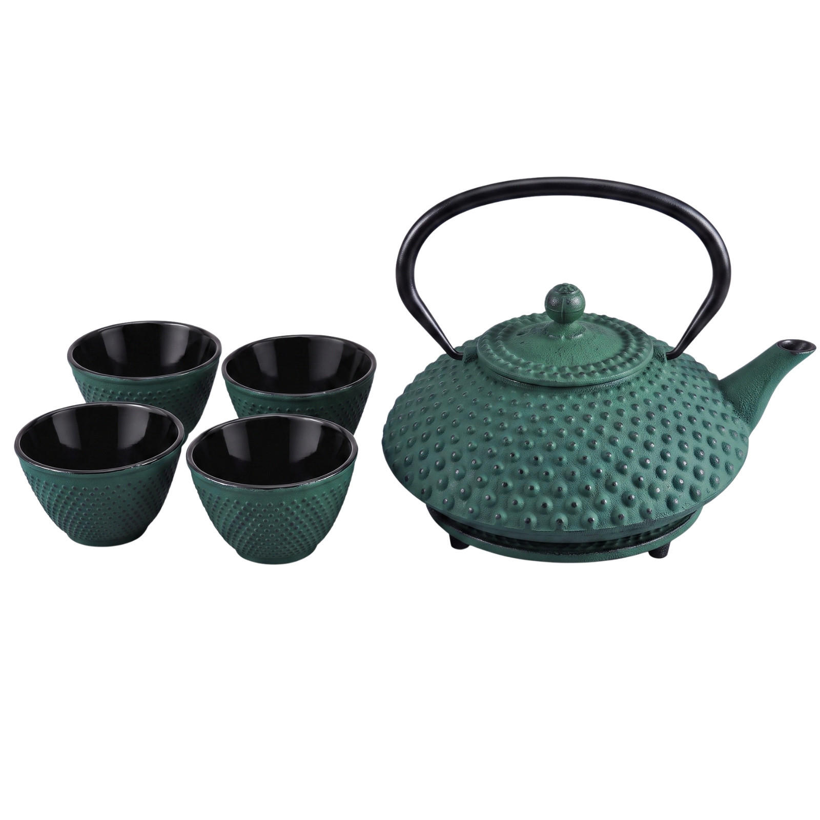 TEEKESSEL Gusseisen mit Sieb Tsuko Grün 1,25 l 20/20/16,5 cm - Grün, Metall (20/20cm) - AROMELIO