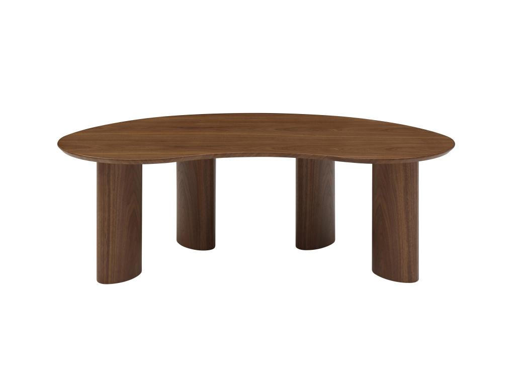 COUCHTISCH mit Walnussfurnier - Dunkles Naturholz - CALYNOR - Naturfarben, Holz (120/70/40cm) - Vente-Unique