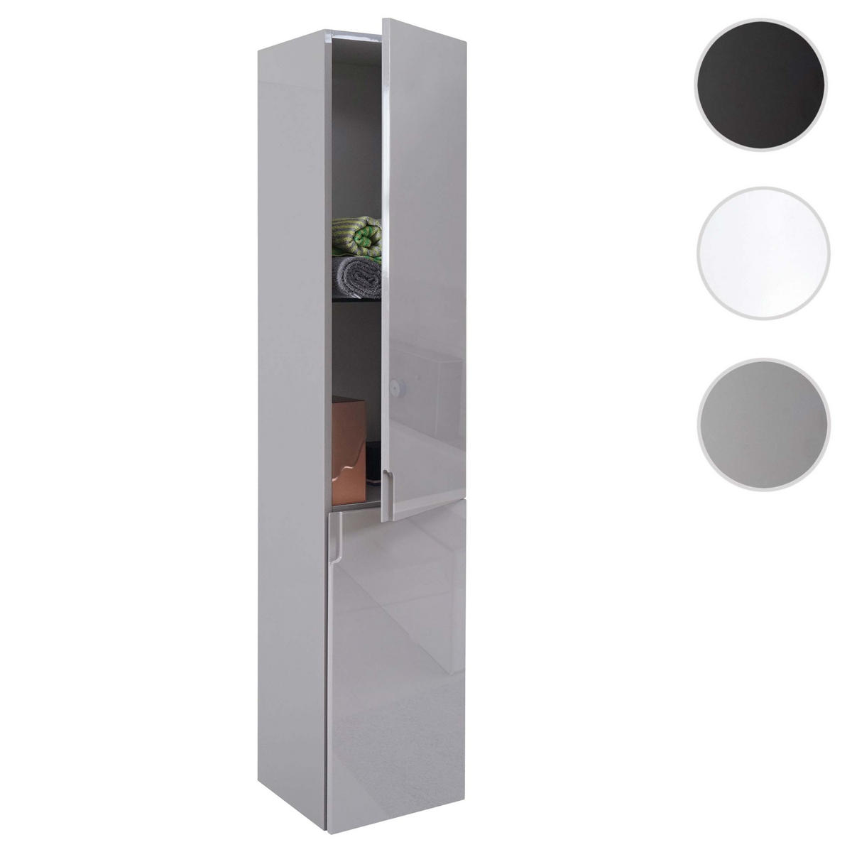 HÄNGESCHRANK Hochglanz Hellgrau - Grau, Holz (30/150/30cm) - MCW