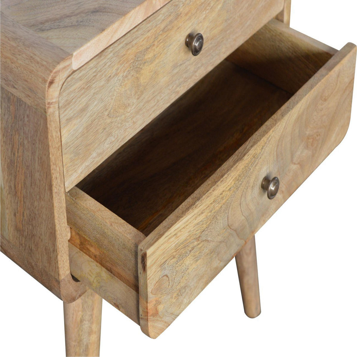 NACHTTISCH mit 2 Schubladen - Messingfarben/Braun, Holz/Metall (45/55/35cm) - Artisan Furniture