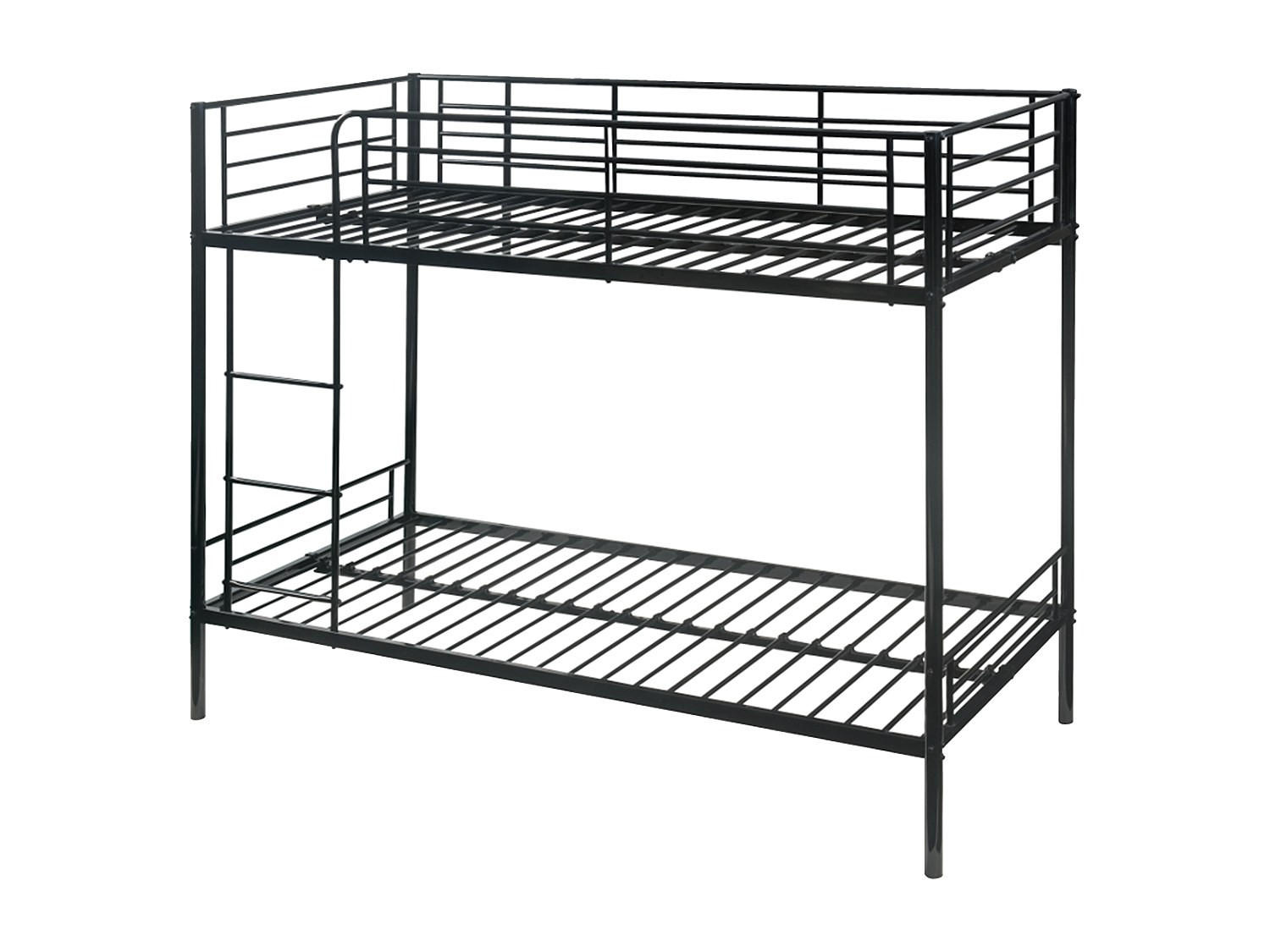 ETAGENBETT - 2 x 90 x 190 cm - Schwarz - DUOTIS II - Schwarz, Metall (96/197.5cm) - Vente-Unique