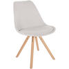 STUHL Stoff creme - Eukalyptusholzfarben/Creme, Holz/Textil (48/81/54cm) - CLP