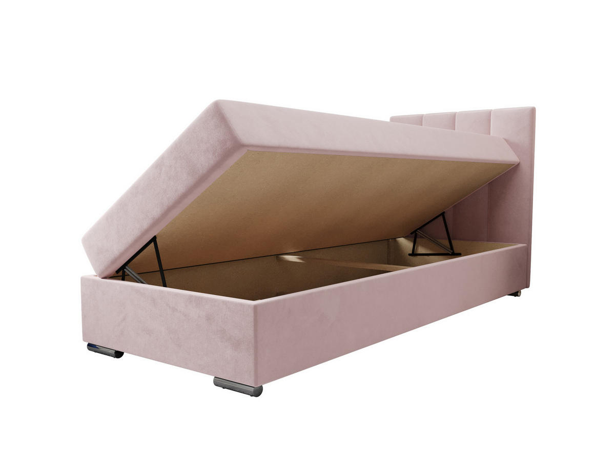 BOXBETT ZILANO 2 mit Matratze H3 und Topper 90x200 Itaka 58 - Pink, Holz/Textil (90/200cm) - Bedante
