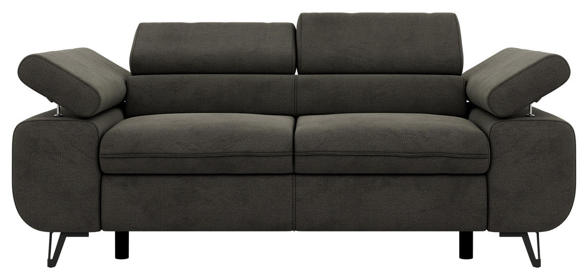 DVOUMÍSTNÁ POHOVKA PETER 2 - Tmavě šedá Samet - černá/tmavě šedá, kov/textil (200/76/99cm) - MKS