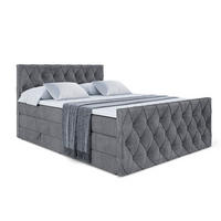 BOXSPRINGBETT AMAY-Z KING - 140x200 - H3/H4 - Dunkelgrau - Dunkelgrau, Holzwerkstoff (140/200cm) - ALTDECOR