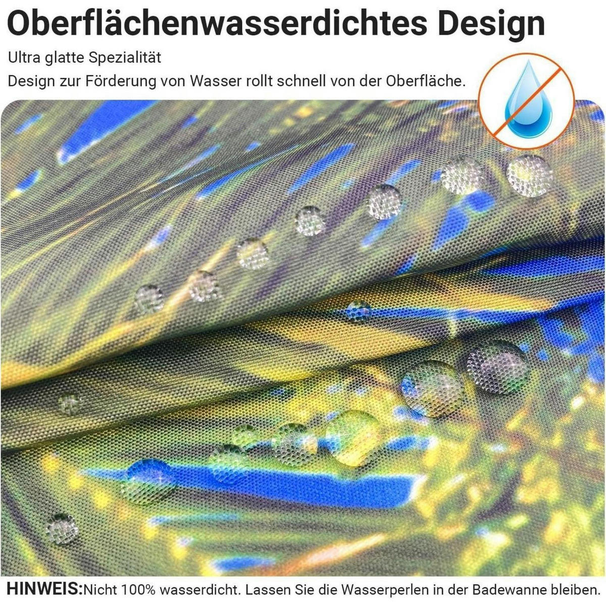DUSCHVORHANG Strand 180 x 180 cm Wasserabweisend Textil - Multicolor, Textil (180/180cm)