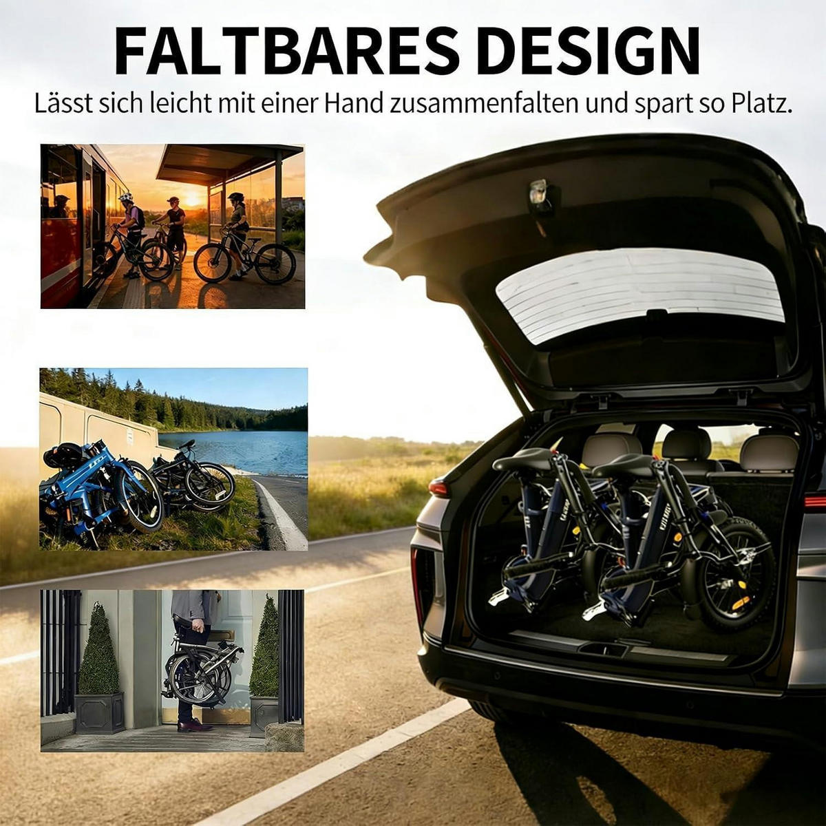 FAHRRADPEDALE faltbar Aluminium mit Reflektoren Schwarz - Schwarz, Metall (9/3/10.2cm)