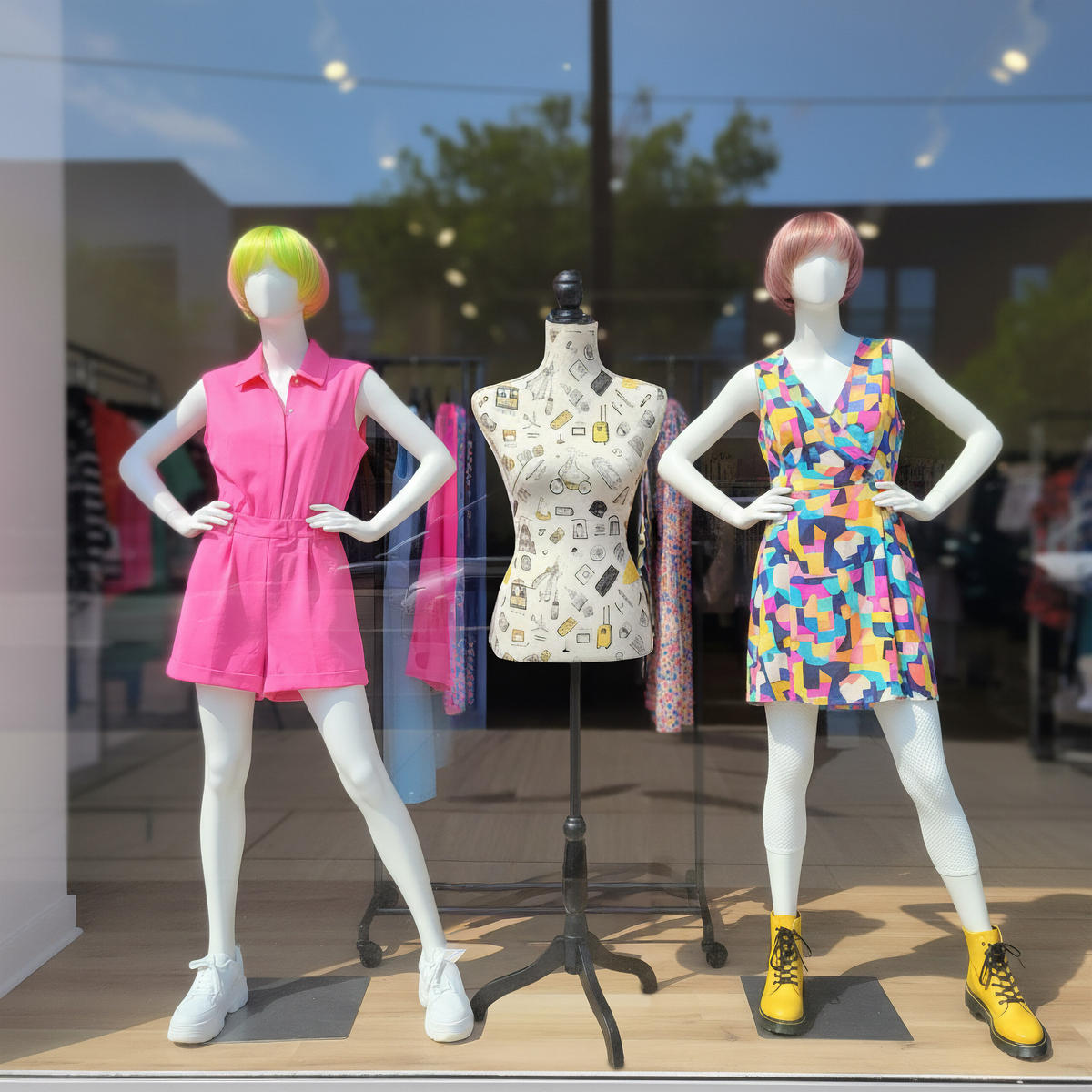 KREJČÍCKA pupa - viacfarebná, drevo/textil (41/175/34cm) - Relaxdays