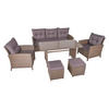 GARTEN-SITZGRUPPE Tove 6-teilig Braun Gartenmöbel-Set - Braun, Kunststoff - DELUKE
