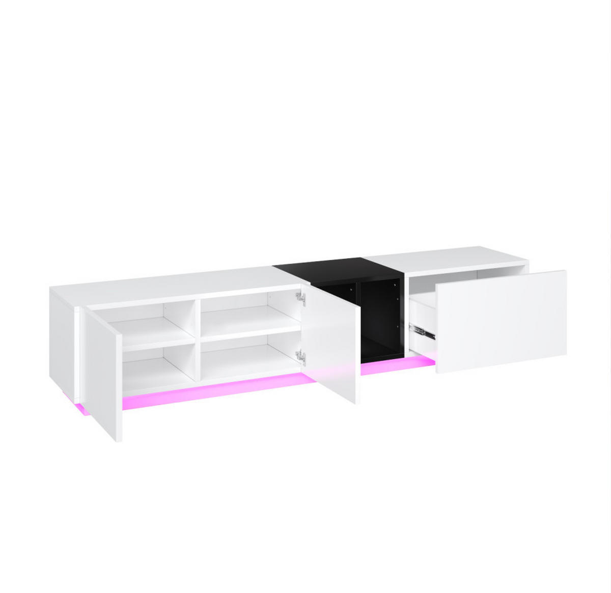 FERNSEHSCHRANK Schwarz, Weiß - Weiß, Holzwerkstoff (40/35/190cm) - Raumix